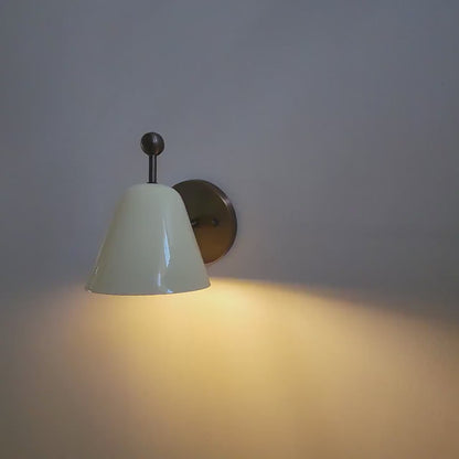 Handcrafted Vintage Single Light Shade Pivot Brass Sconce Industrial brass wall lamp